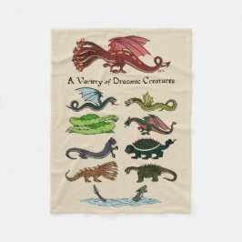 ドラコニックな様々な生き物 フリースブランケット