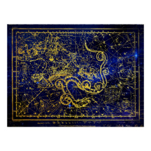 ドラコ金ゴールド星座 ポスター