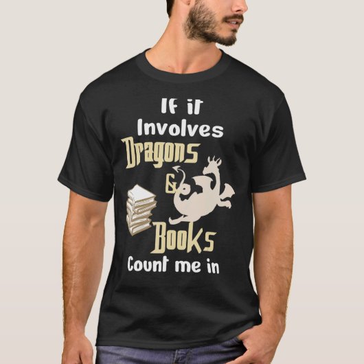 ドラゴもしンと本がドラゴンで僕を数える Tシャツ (正面)