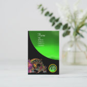 ドラゴジェムストーンモノグラムブラックグリーンエメラルド 名刺 (スタンド正面)