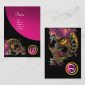 ドラゴジェムストーンモノグラムブラックピンクアメジスト 名刺 (正面/裏面)