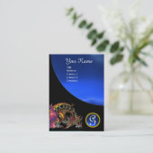 ドラゴジェムストーンモノグラムブラックブルーサファイア 名刺 (スタンド正面)