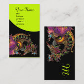 ドラゴファンタジードラゴンモノグラムブラックパープルイエロー 名刺 (正面/裏面)