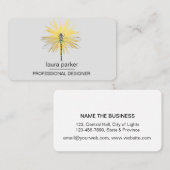 ドラゴミニマルンフライプロフェッショナルホワイト金ゴールド 名刺 (正面/裏面)