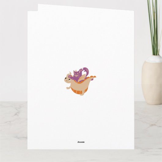 ドラゴンおもしろいコパーソナライズされた誕生日カード カード (裏面)