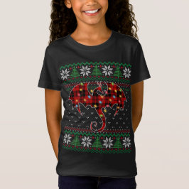 ドラゴンおもしろい醜いセーターChristmas Lights Dragon Tシャツ