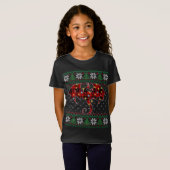 ドラゴンおもしろい醜いセーターChristmas Lights Dragon Tシャツ (正面フル)