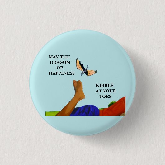 ドラゴンおよびつま先 缶バッジ (正面)