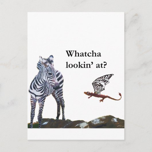 ドラゴンおよびシマウマ ポストカード (正面)