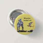 ドラゴンおよびシマウマ 缶バッジ (正面&裏面)