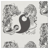 ドラゴンおよびトラの陰陽の記号 ファブリック (クローズアップ)