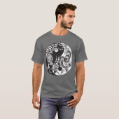 ドラゴンおよびトラの陰陽の記号 Tシャツ (正面フル)