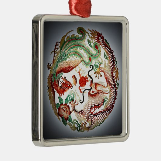 ドラゴンおよびフェニックスのステンシル メタルオーナメント (右)