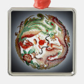 ドラゴンおよびフェニックスのステンシル メタルオーナメント (正面)
