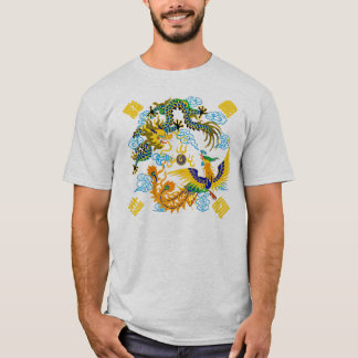 ドラゴンおよびフェニックスの中国人の芸術 Tシャツ