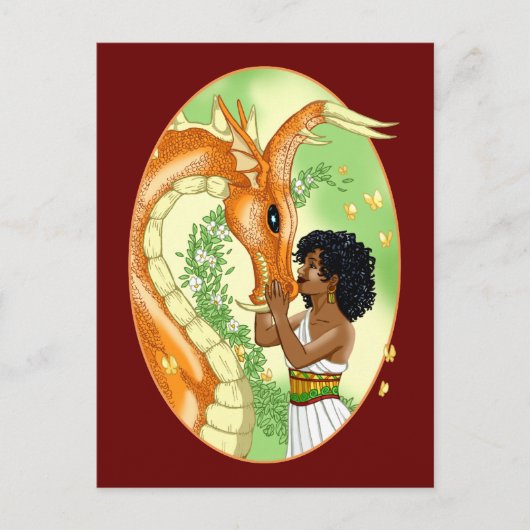 ドラゴンおよびプリンセスの郵便はがき ポストカード (正面)