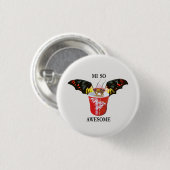 ドラゴンおよび中国人のコップ 缶バッジ (正面&裏面)