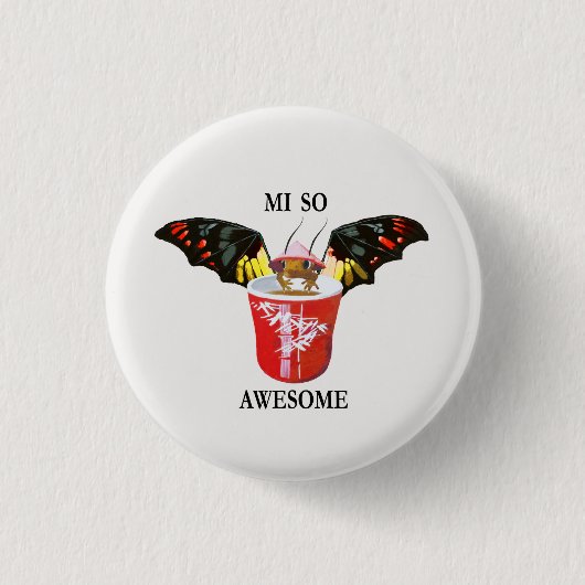 ドラゴンおよび中国人のコップ 缶バッジ (正面)