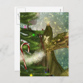 ドラゴンおよび妖精のクリスマス シーズンポストカード (正面/裏面)