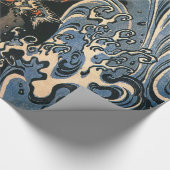 ドラゴンおよび海 ラッピングペーパー (角)