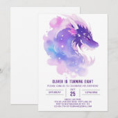 ドラゴンお洒落の魅惑の誕生日 招待状 (正面/裏面)