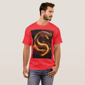 *ドラゴンお洒落ドリーム – 水彩ウォッシュティー Tシャツ (正面フル)