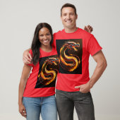 *ドラゴンお洒落ドリーム – 水彩ウォッシュティー Tシャツ (ユニセックス)