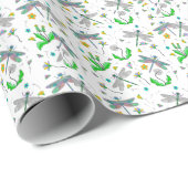 ドラゴンお洒落ハエとタンポポの手描き ラッピングペーパー (ロールコーナー)