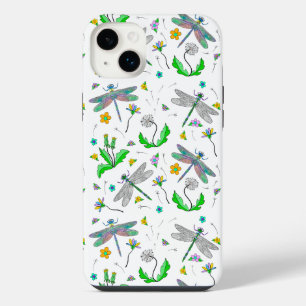 ドラゴンお洒落ハエとタンポポの手描き iPhone 14 PLUSケース