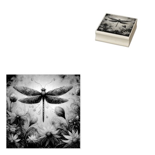 ドラゴンお洒落フライフローラ抽象芸術アートティール（緑がかった色）ピンク ラバースタンプ (押印)