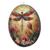 ドラゴンお洒落フライフローラ抽象芸術パーソナライズされた ダーツボード (正面右)