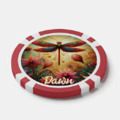 ドラゴンお洒落フライフローラ抽象芸術パーソナライズされた ポーカーチップ (シングル)