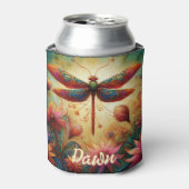 ドラゴンお洒落フライフローラ抽象芸術パーソナライズされた 缶クーラー (缶正面)