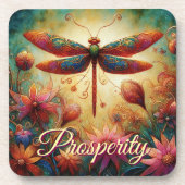 ドラゴンお洒落フライフローラ抽象芸術芸術の繁栄 コースター (正面)