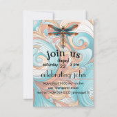 ドラゴンお洒落フライ |渦巻き | Steampunkパーティー 招待状 (正面)