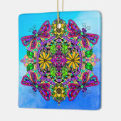 ドラゴンかわいらしフカラフルィー神秘的マンダラセラム セラミックオーナメント (左)