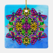 ドラゴンかわいらしフカラフルィー神秘的マンダラセラム セラミックオーナメント (裏面)