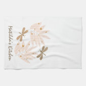 ドラゴンかわいらしフライと葉 キッチンタオル (横)