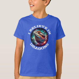 "ドラゴンがいるって信じてる"とヒゲトカゲ Tシャツ