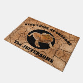 「ドラゴンがいるよ」とヒゲ竜 ドアマット (アングル)