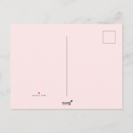 ドラゴンがいる小さな家の女の子の赤ちゃんの誕生日パーティー インビテーションポストカード (裏面)