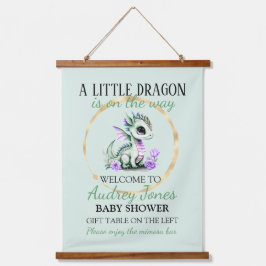 ドラゴンがやってくる！ベイビーシャワーパーティー 吊り下げ型タペストリー