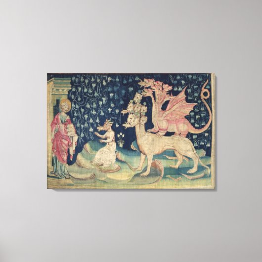 ドラゴンがカエルを吐く キャンバスプリント (正面)