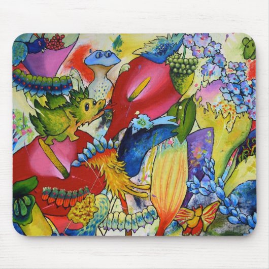 ドラゴンが付いている私達の庭のマウスパッド マウスパッド (正面)