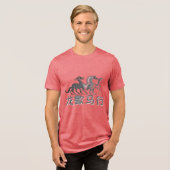 ドラゴンが休み、馬が躍進 | 旧正月 | ライト トライブレンドTシャツ (正面全面)