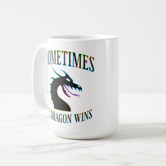 ドラゴンが勝つこともある コーヒーマグカップ (正面左)