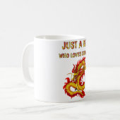 ドラゴンが大好きな女の子かわいいドラゴンデザイン コーヒーマグカップ (正面左)