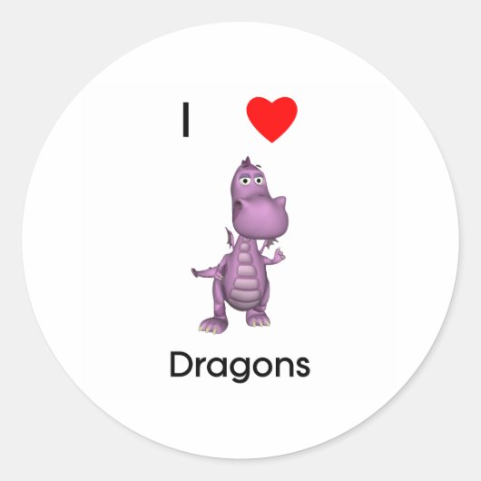ドラゴンが大好き ラウンドシール (正面)