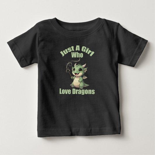 ドラゴンが好きなただの女の子 ベビーTシャツ (正面)