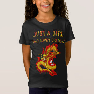 ドラゴンが好きな女の子だけかわいいドラゴンデザイン。 Tシャツ